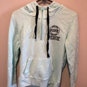 Pink Victoria’s Secret teal  zip-up sweatshirt